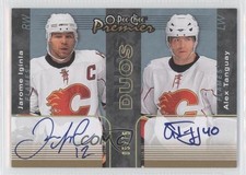 2007 O-Pee-Chee Premier Duos Signatures 5/75 Jarome Iginla Alex Tanguay Auto m5x