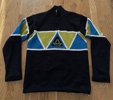 Vintage SOS Sportswear of Sweden Ski Sweater Mens Size M Black