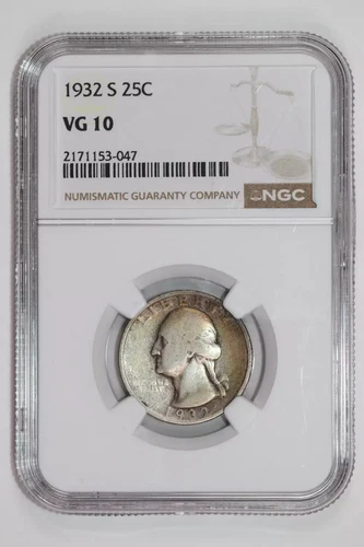 1932-S WASHINGTON QUARTER NGC VG10
