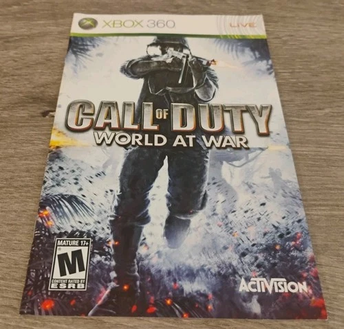 Call of Duty: World at War (Microsoft Xbox 360, 2008) Manual Only