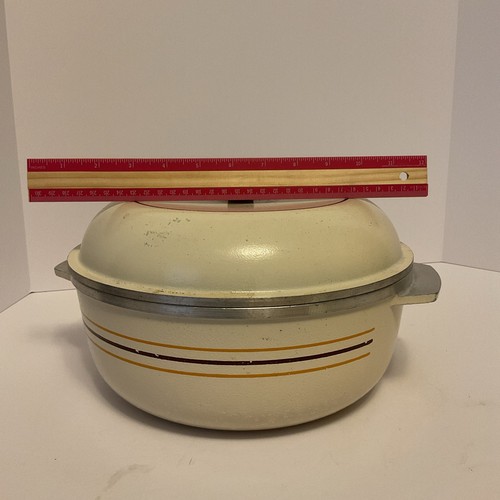 Vintage Club Cast Aluminum Beige 4 Quart Dutch Oven Stock Pot Pan w/Lid Great - Picture 5 of 5
