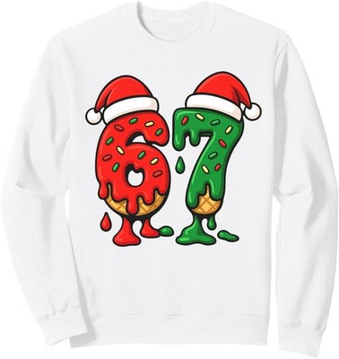 Ice Cream Drip Meme Six Seven Christmas Design Unisex Crewneck Sweatshirt