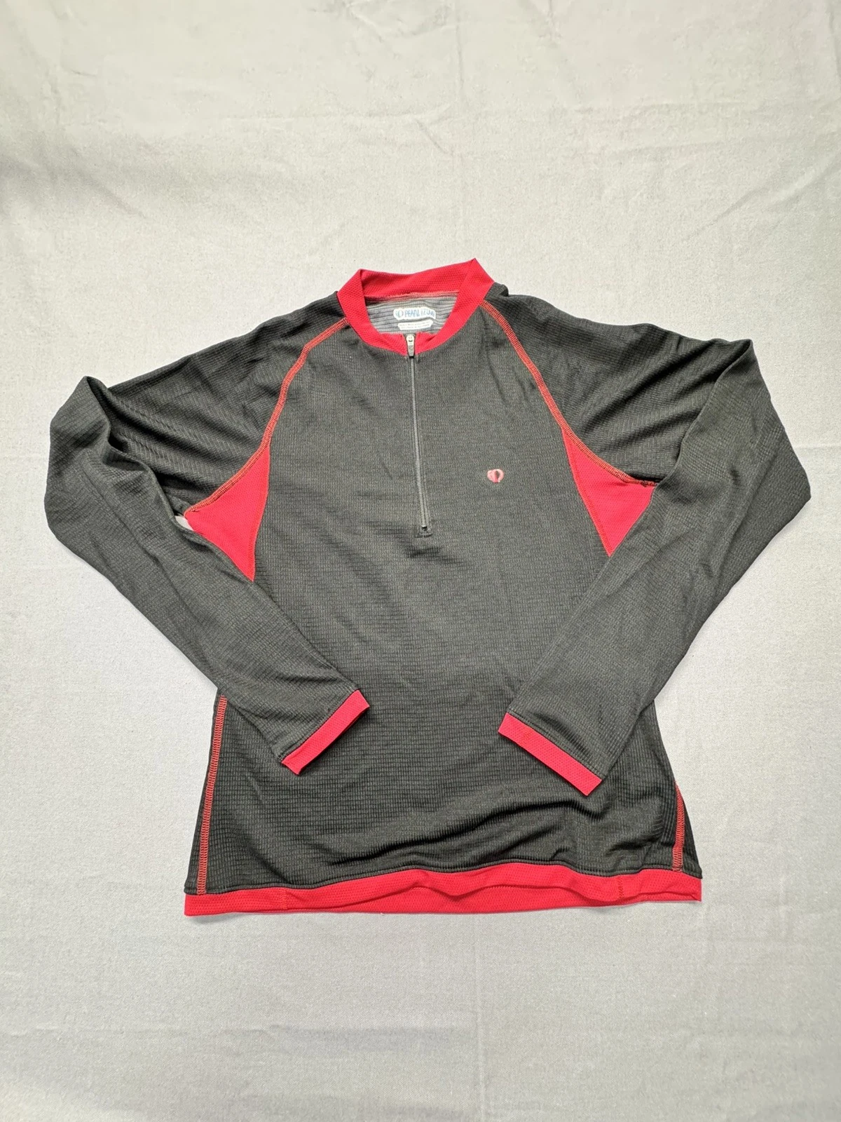 Pearl Izumi Womens 1/4 Zip Sun Shirt Cycling Red Black Medium
