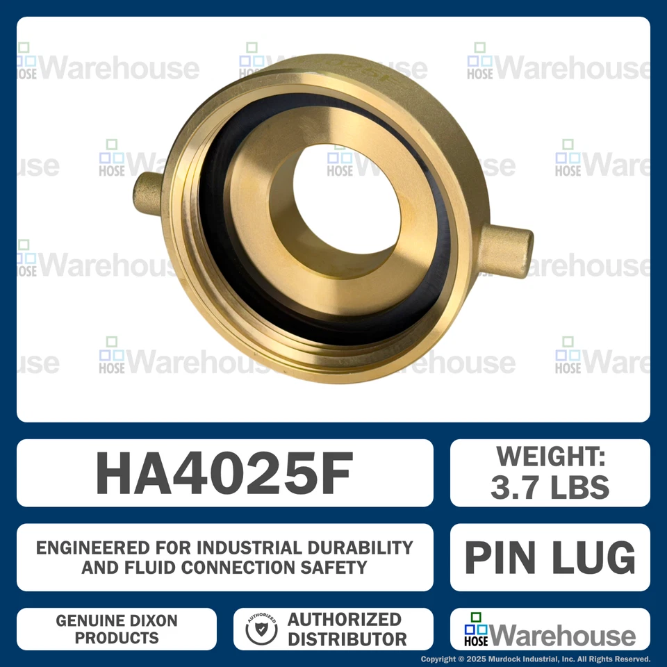 Genuine Dixon HA4025F Hydrant Adapter – 4" FNST × 2½" MNST, Cast Brass - Image 4 of 4