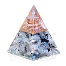 Ever Vibes New Inspirational Orgonite Pyramid for Positivity | Rainbow Moonstone