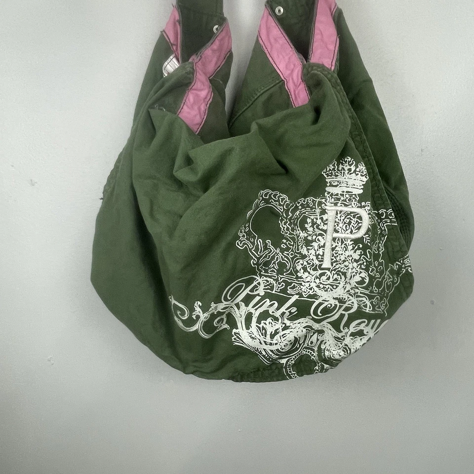 VTG Victoria's Secret PINK Messenger Bag Oversized Tote Crossbody Green Y2K Prep - Image 2 of 4