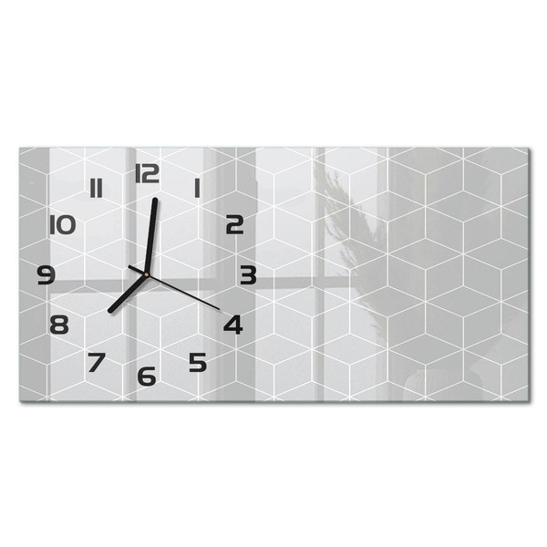 Glas-Wanduhr Aus Glas Wanduhr Geometrischer Hintergrund Schwarze Zeiger 60X30 Cm-image