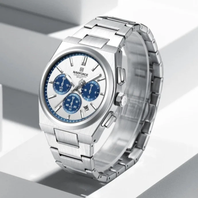 Reloj Hombre 40MM NAVIFORCE Lujo Cuarzo Acero Inoxidable 30M Impermeable Luminoso NUEVO Foto 3 de 4
