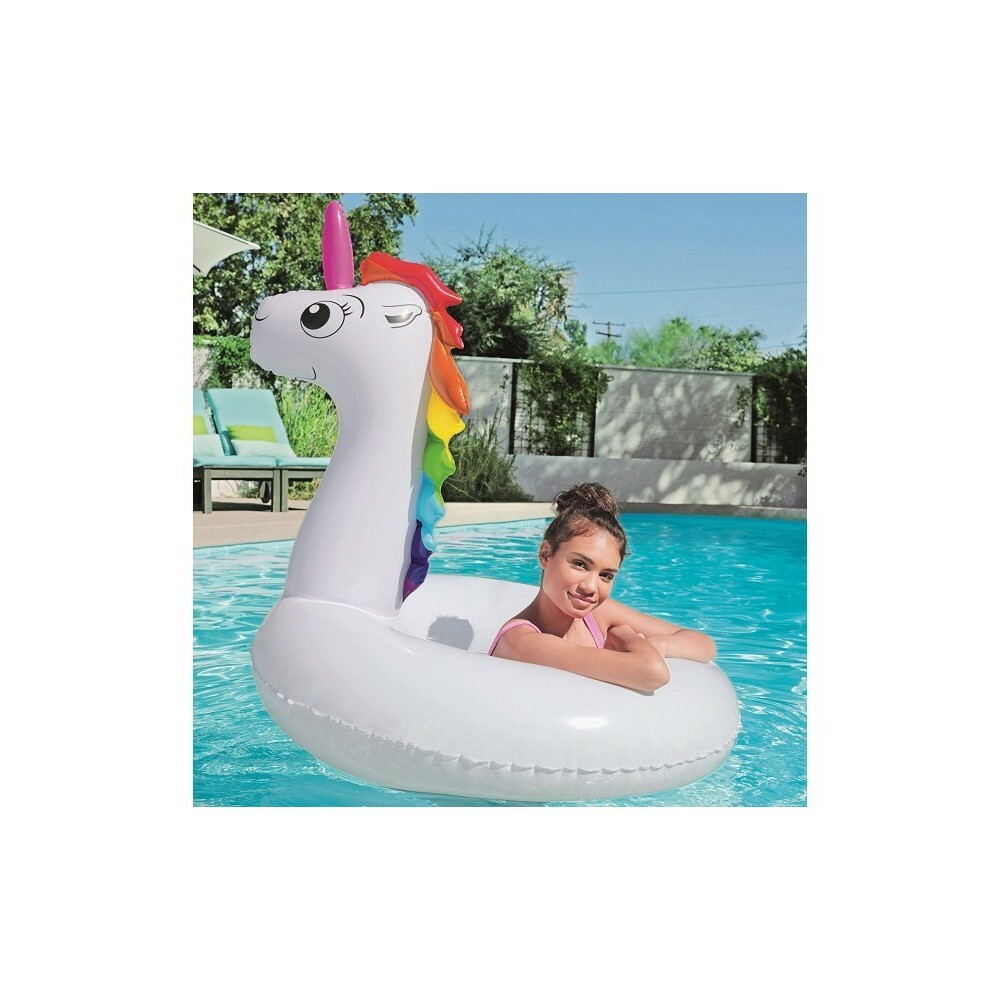 Bouée gonflable Licorne Bestway 36123 en vinyle épais avec poignées renforcées