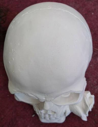 LARGE PLASTER SKULL & ROSE (paint your own!) decorate crafts etc 11x9x13 cm - Picture 4 of 4