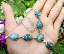 Labradorite Gemstone 925 Sterling Silver Plated Design Handmade 1 PC Necklace