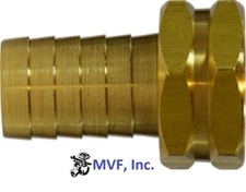 Garden Hose Fitting 3/4" Female GHT Swivel x 1/2" Hose Barb Brass 30032