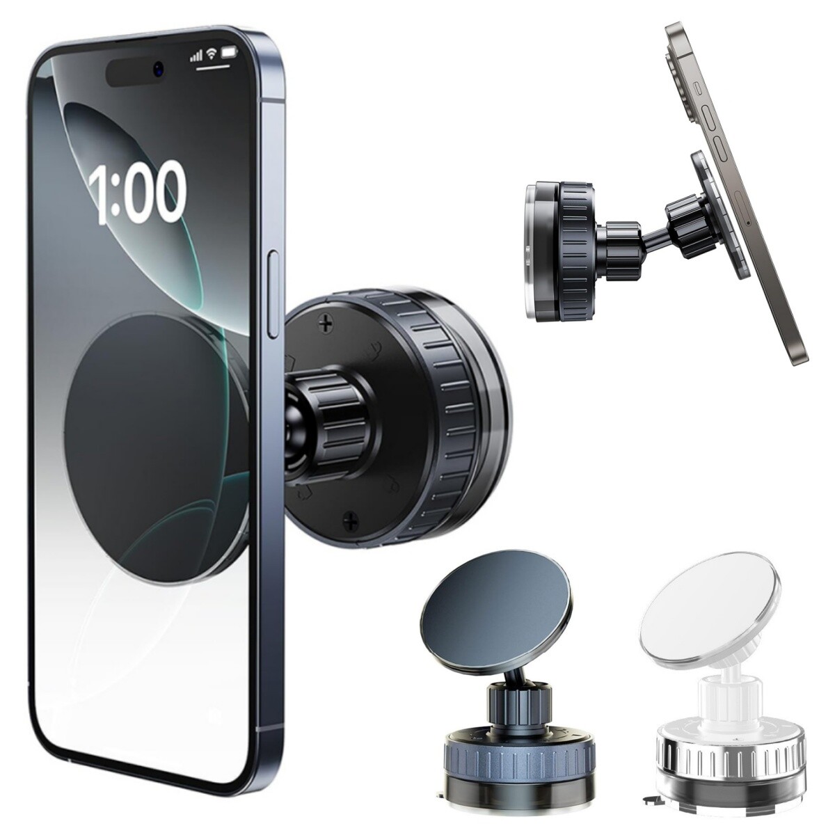 Suction Cup Phone Mount - 360° Adjustable Magnetic Holder For Car, Gym & Smooth Surfaces