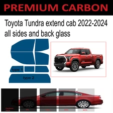 Premium Carbon Window Tint fits Toyota Tundra extend cab 2022-2023 precut tint