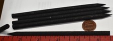 VINTAGE 6 WOODEN ROUND HAIR STICKS RETRO HAIR ACCESSORY   5.5 inches BLACK