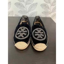 Tory Burch Black Velvet Espadrille, Size 7