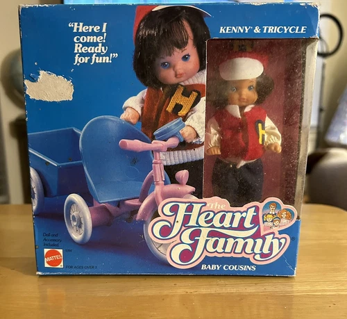 Vintage  Barbie Mattel HEART FAMILY BABY COUSINS Kenny & Tricycle  1987 New