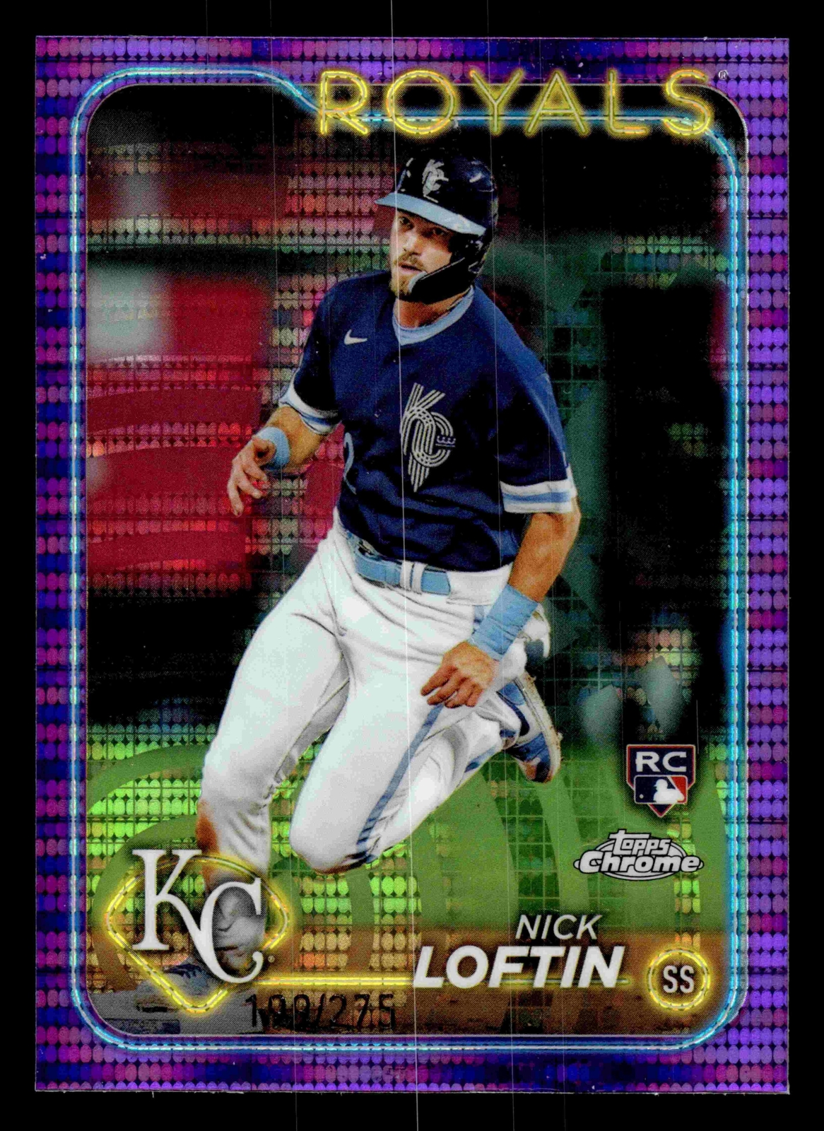 2024 Topps Chrome Purple Sonar (#/275) Nick Loftin RC #183 - Kansas City Royals