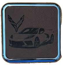Chevrolet Corvette C7 Coaster set of 4 Pack Leatherette Brown
