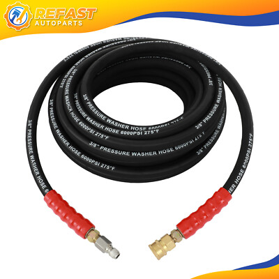 #ad 50ft 3 8quot; 6000PSI Pressure Washer Hose Black Non Marking R2 Rating $62.39