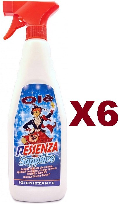 6 Olè Ressenza Sapphire 750ml: Deodorante e Igienizzante Professionale
