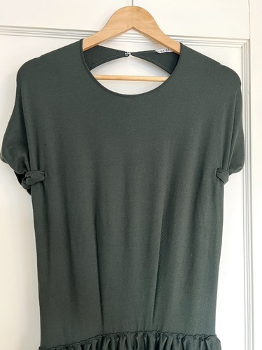 Vintage Azzedine Alaia Dark Green Pleated Knit Dress Circa 1990’s *As-Is* - 第 7/16 張圖片