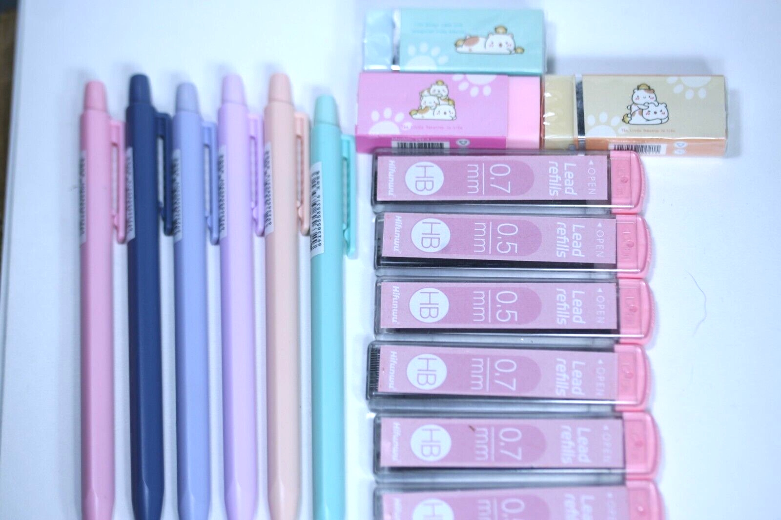 Mechanical Pencils(6)-lead refills(6)-Erasers (3)-image