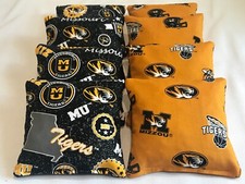 8 CORNHOLE MISSOURI MIZZOU TIGERS CORN HOLE BEAN BAGS BAGGO TAILGATE TOSS