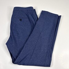 Vince Camuto 34 x 32 Dress Pants Blue Ash 100% Polyester Pleated