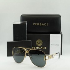New VERSACE VE2255 100287 Gold/Dark Grey 63-13-145 Sunglasses