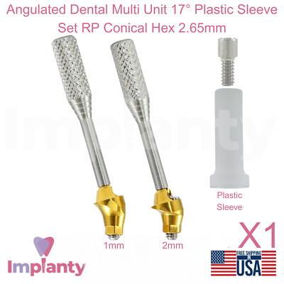 GDT Angulated Dental Multi Unit 17° Plastic Sleeve Set RP Conical Hex 2.65mm
