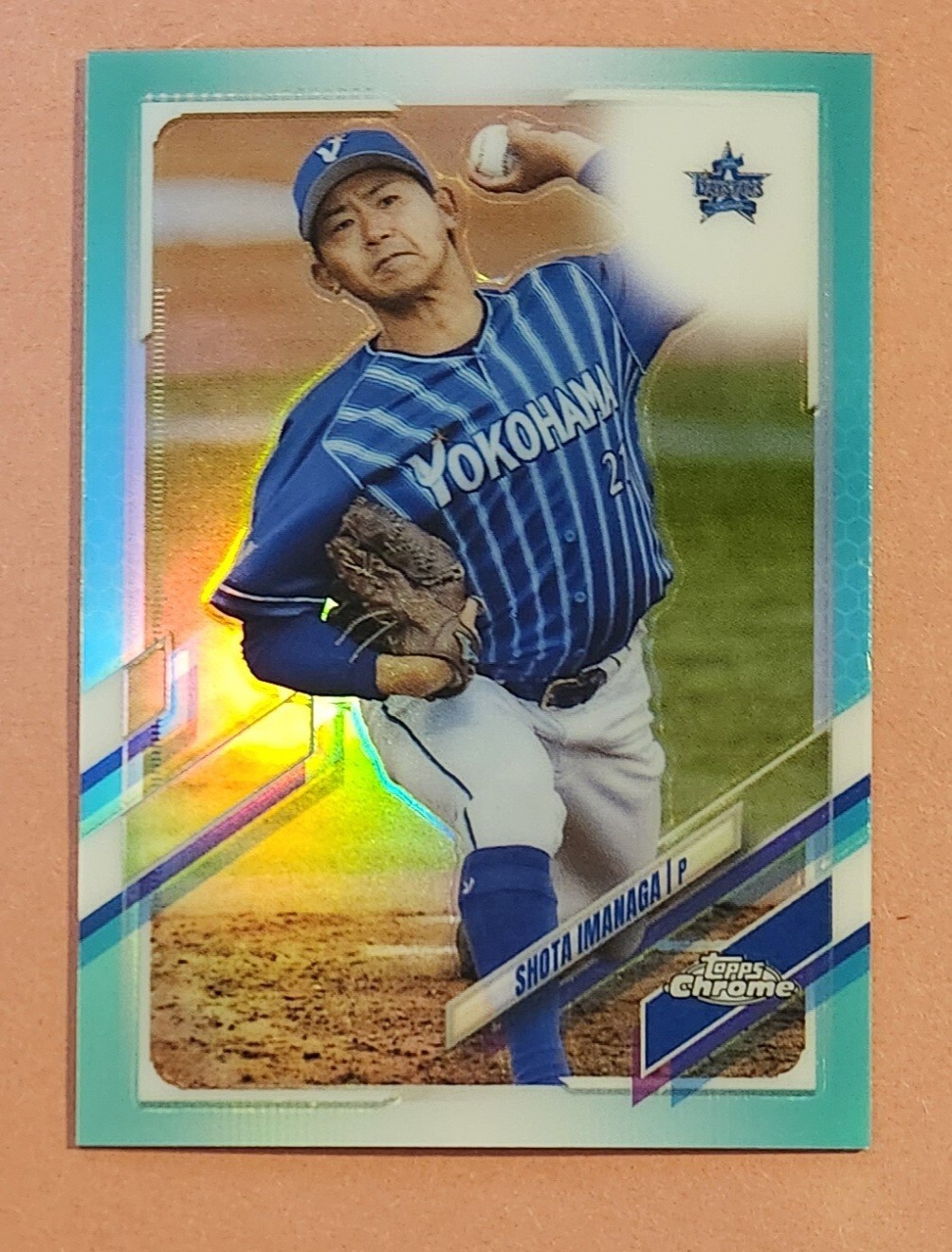 Shoto Imanaga 2021 Topps Chrome NPB Aqua Teal Refractor 130/199 Card #36