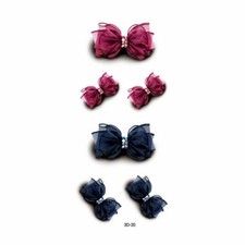Flash Once Temporary Adhesive Tattoo Bow Blue Burgundy Gift Party Vacation