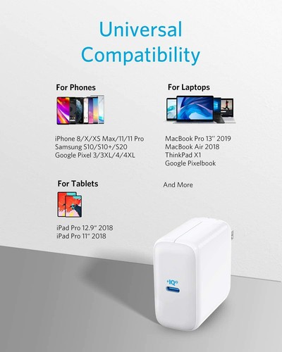 USB C Charger, Anker 65W PIQ 3.0 Type-C Charger, PowerPort III 65W, with US/UK/E - Zdjęcie 6 z 7
