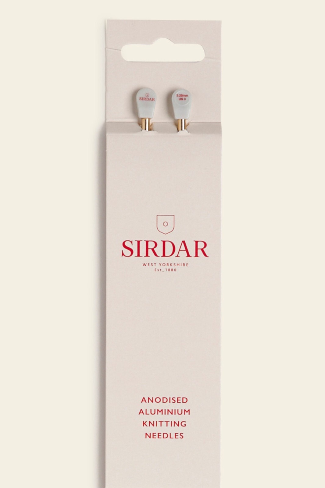 Sirdar 35cm Pair of Rose Gold Anodised Aluminium Knitting Needles 3.25mm