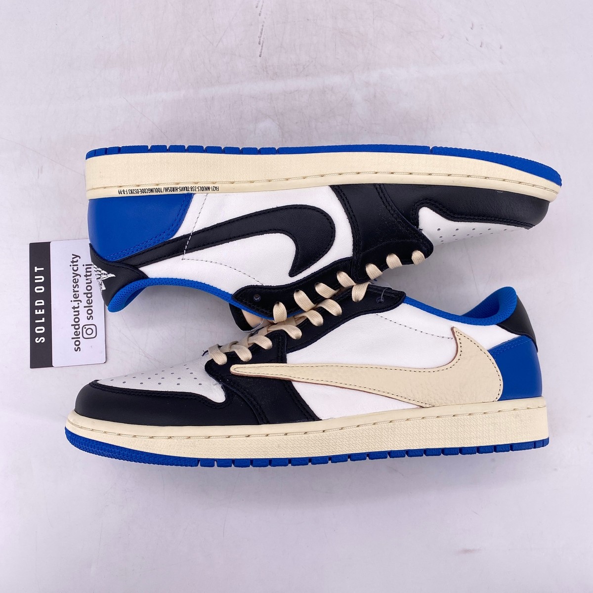 Size 10 - Jordan 1 Retro x Fragment Design x Travis Scott Low Blue