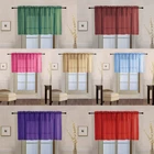 1PC SHEER STRAIGHT VALANCE WINDOW CURTAIN TOPPER SOLID COLORS 55" W X 18" L