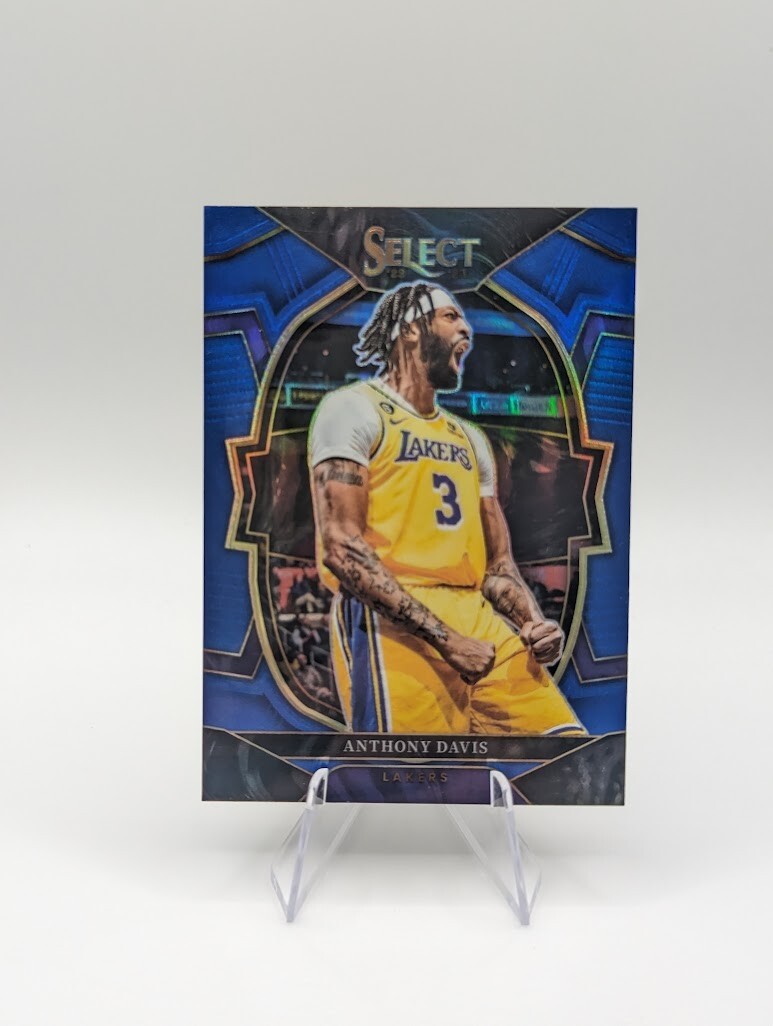 Anthony Davis 2022-23 Panini Select Concourse Blue Silver Prizm #17 Lakers