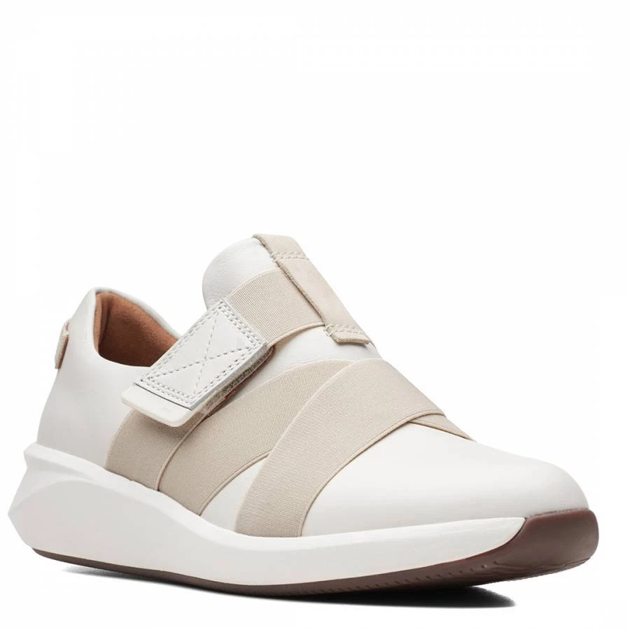 Clarks womens cheap white trainers