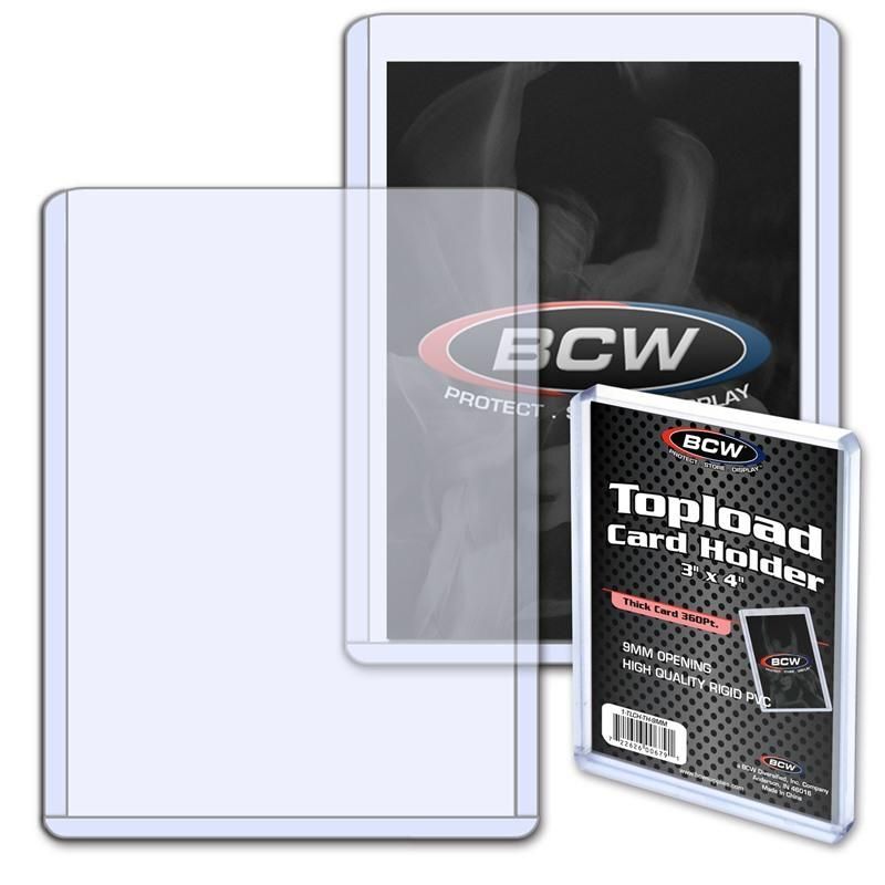 card sleeves for jersey cards 5 BCW 3 x 4 x 9mm Topload Holder 360pt Extra Thick Relic Jersey Cards