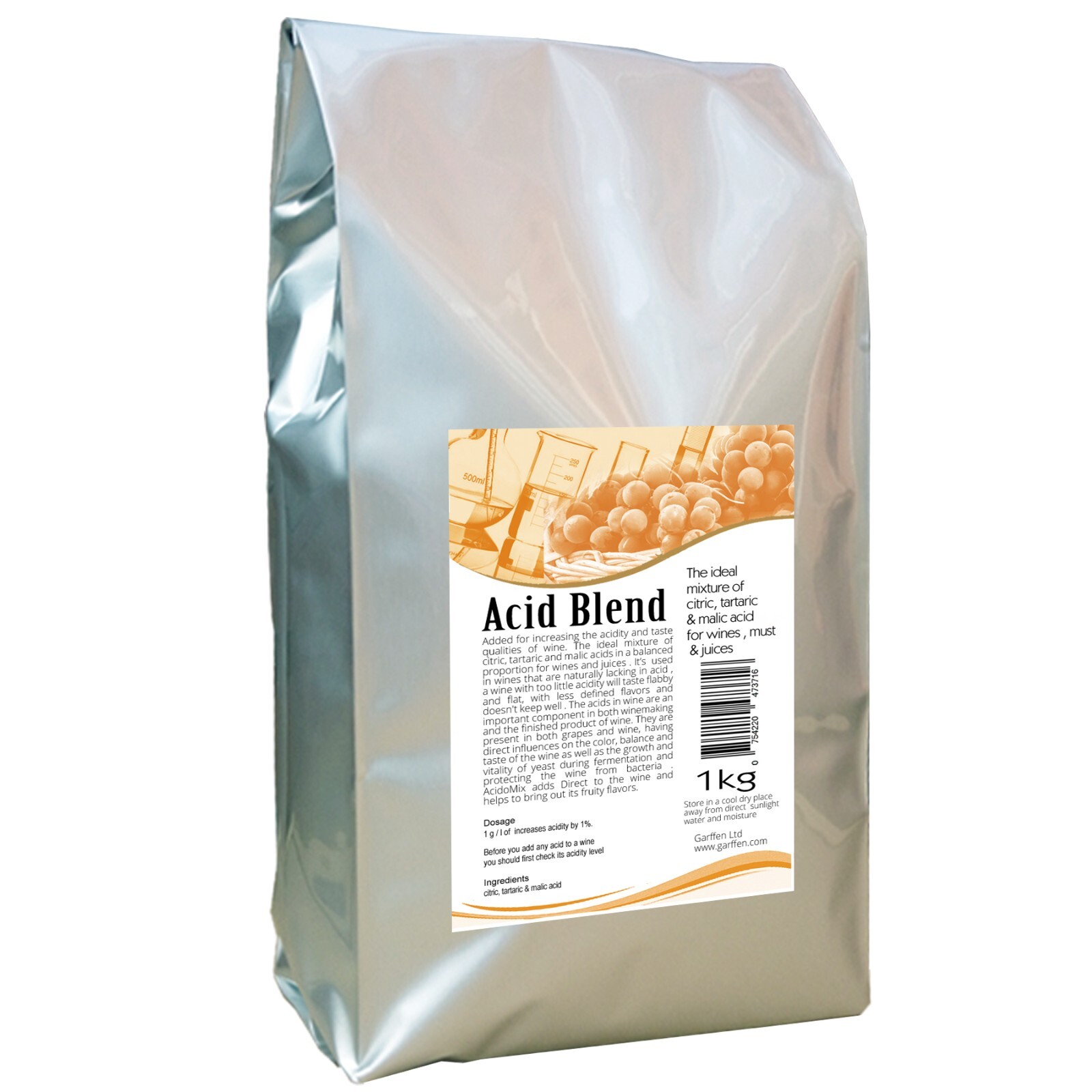 Acid Blend 1kg Tartaric Malic Citric Adjusting Acidity of Wine, Must & Juices