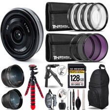 Sony E 20mm f/2.8 Lens -3 Lens Kit Tripod Backpack - 128GB Kit