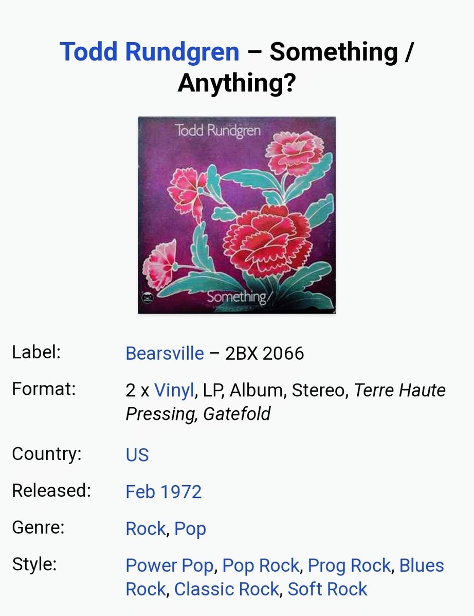 TODD RUNDGREN SOMETHING/ ANYTHING LP UK盤 Amazon.com: Todd Rundgren – Something/Anything / Record