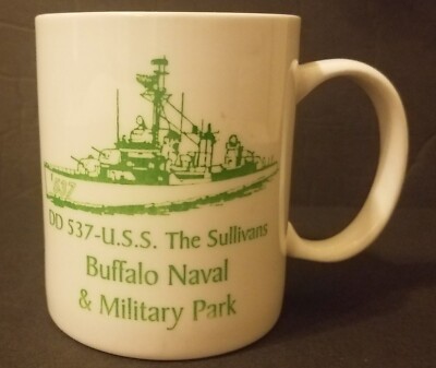 DD 537 U.S.S.  The Sullivans. Buffalo Naval & Military Park Coffee Cup No Stains