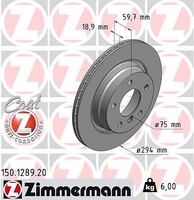 2X Zimmermann 150.1289.20 Bremsscheibe FüR BMW