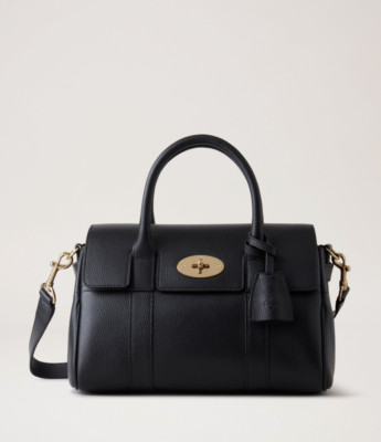Mulberry 'Bayswater' Satchel Black Twin Handle Bag Classic Grain - $1545 - BNWT