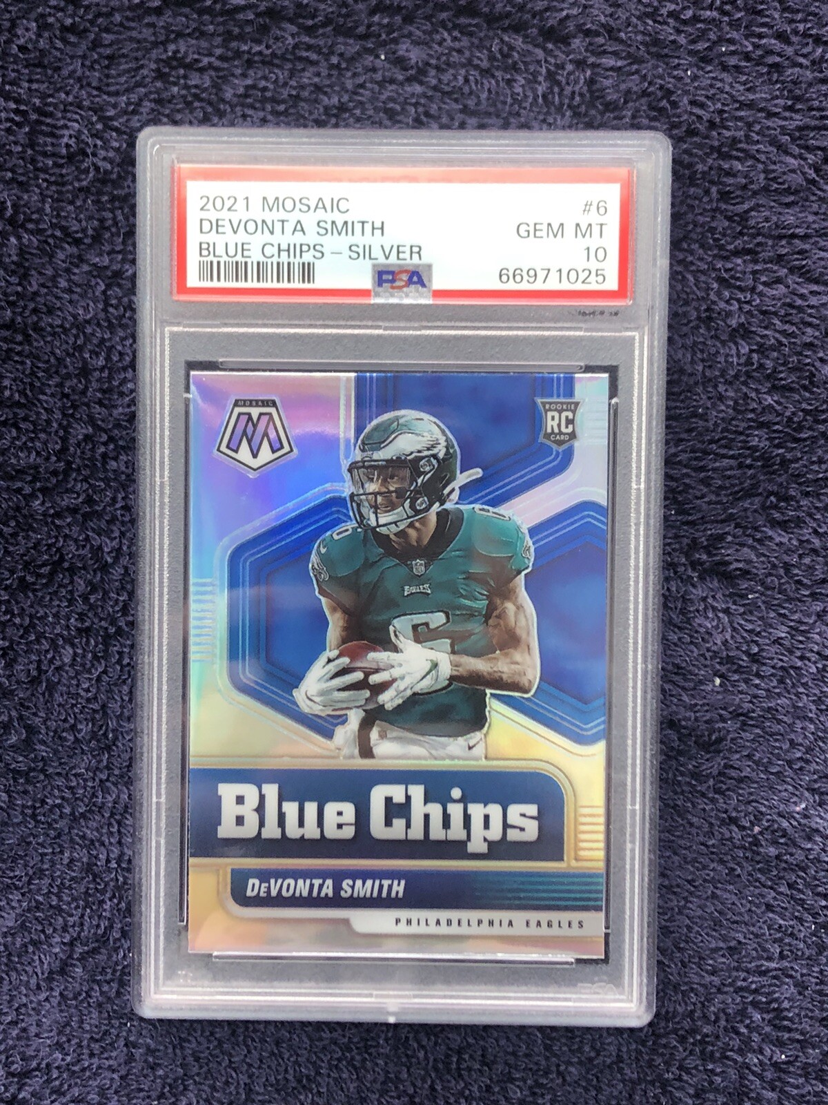 DeVonta Smith Panini Mosaic Blue Chips #6 Silver