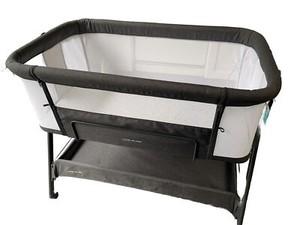 ANGELBLISS Baby Bassinet Bedside Crib with Storage Basket and Wheels,.