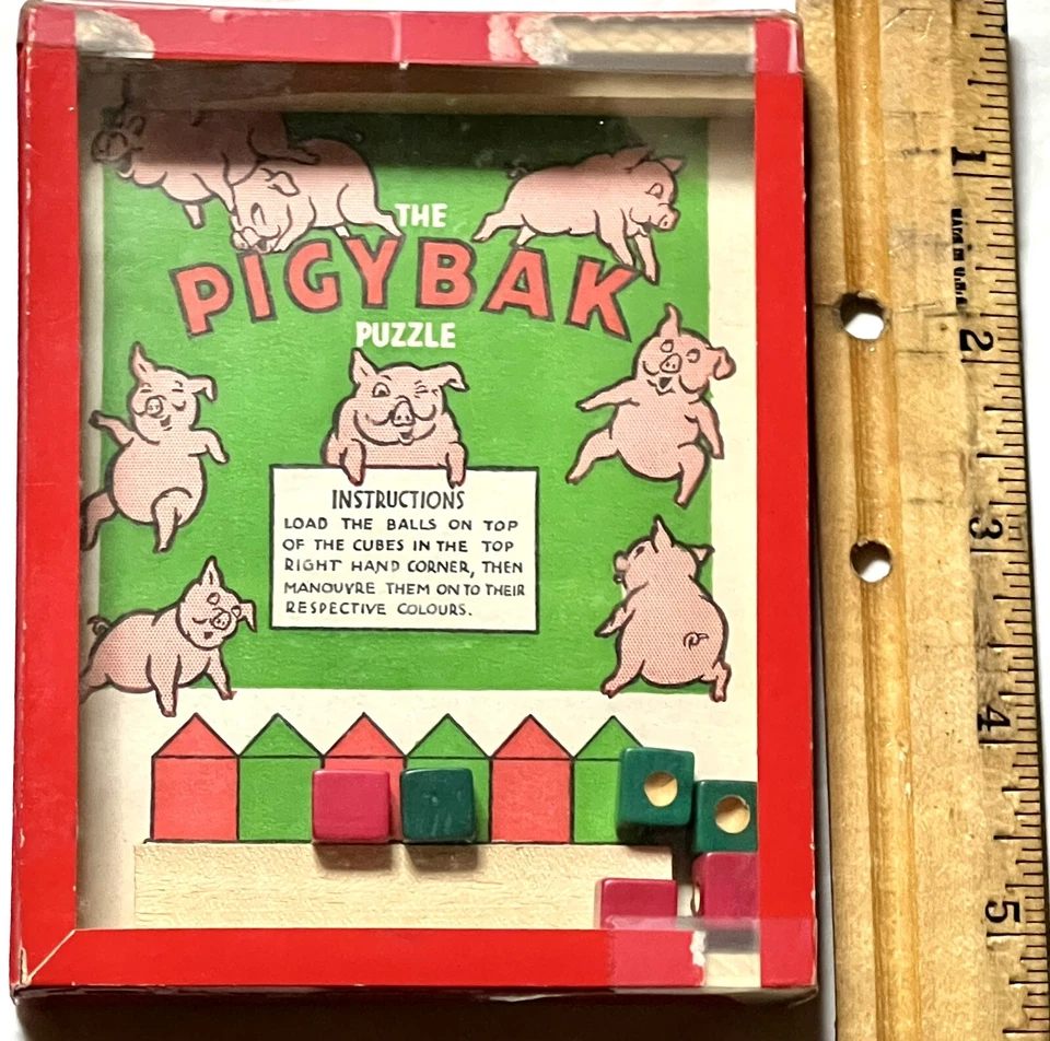 Antiguo LOTE 11 R Journet PUZZLES LoNDON Piggyback Cerdos Trébol GATO NEGRO Buzo Foto 4 de 4