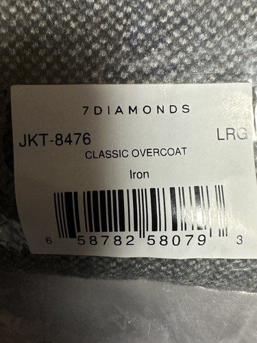 New 7 DIAMONDS Men’s Classic Overcoat Iron Grey JKT-8476 - Large - Picture 17 of 19